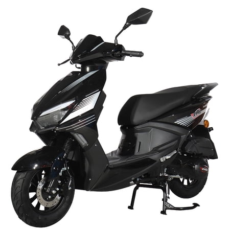 X-Pro Solara 150cc Gas Moped, Fully Automatic Moped with Electric & Kick Start, 10" Aluminum Wheels, Front Disc Brake, LED Headlight, Underseat Storage