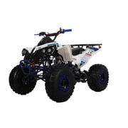 X-Pro Storm 125cc ATV Gas Powered Teen Quad, Automatic D-N-R Transmission with Reverse, 119.6cc 4-Stroke Engine, Remote Kill Switch, LED Headlight, 19/18 Tires Blue/Blue
