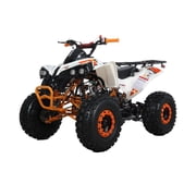 X-Pro Storm 125cc ATV Gas Powered Teen Quad, Automatic D-N-R Transmission with Reverse, 119.6cc 4-Stroke Engine, Remote Kill Switch, LED Headlight, 19/18 Tires Orange/Orange