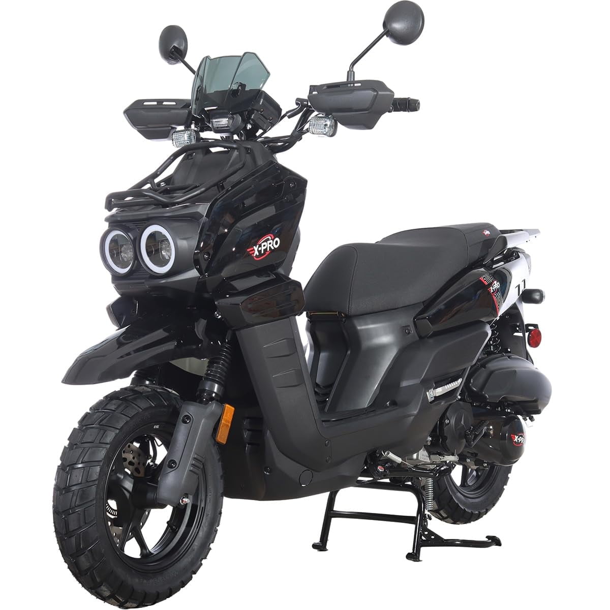 X-Pro Tank 200 Gas Moped Adult Gas Moped Scooter with 12" Wheels! LED Headlight!