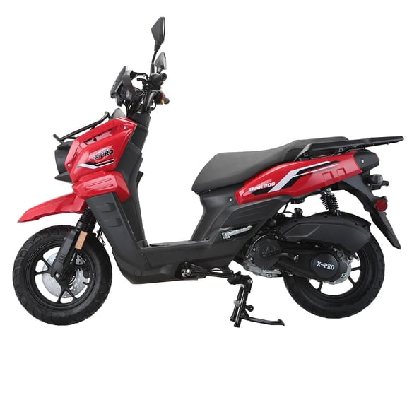 X-Pro Tank 200 Gas Powered Moped for Adults with Automatic Transmission, 12" Big Wheels! (Red)