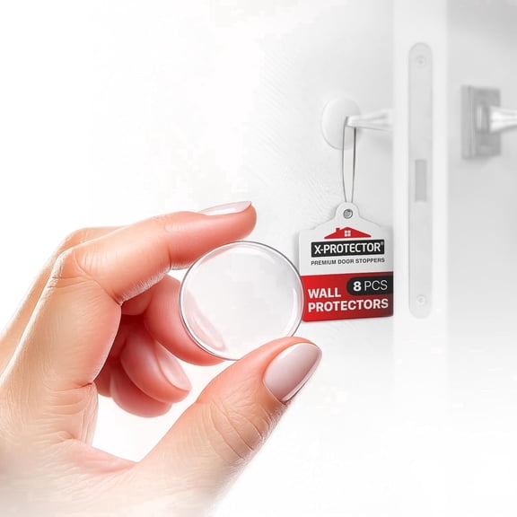 X-Protector Door Stoppers - 8 Pcs 1" - Self-Adhesive Silicone Wall Protectors for Door Knobs