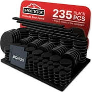 X-Protector Felt Furniture Pads - 235 Pcs Black - Felt Pads for Furniture Feet - Protect Hard Floors
