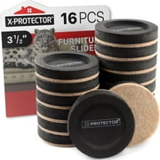 X-Protector Felt Sliders for Hardwood Floors - 16 Pcs 3.5” Furniture Sliders - Move Furniture Easily