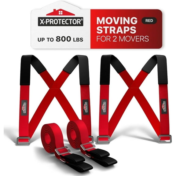 X-Protector Moving Straps – 2 Pairs for Movers – Furniture Lifting Straps for Heavy Objects