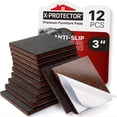 thumbnail image 1 of X-Protector Non Slip Furniture Pads - 12 PCS 3" Furniture Grippers - Rubber Furniture Pads Non Slip, 1 of 7