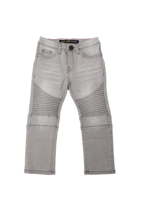 JEANS Toddler Boy's Stretch Moto Jeans, Grey, 2T