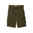 thumbnail image 1 of RAW X  Boy's Belted Twill Cargo Shorts, Olive, 12, 1 of 6