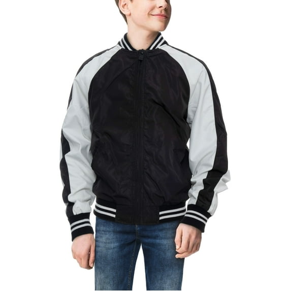 X RAY Boys Bomber Jacket Slim Fit Casual Aviator Windbreaker Flight Jacket for Boys & Kids Black