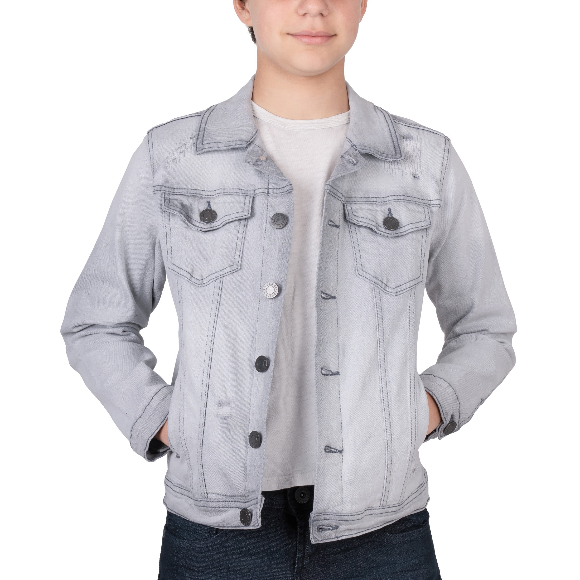 Ripped jean jacket boys deals