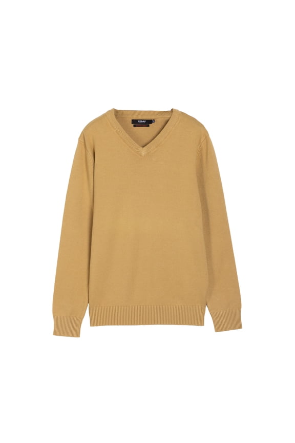 JEANS Boy's Basic V-Neck Sweater, Copper, M (8)