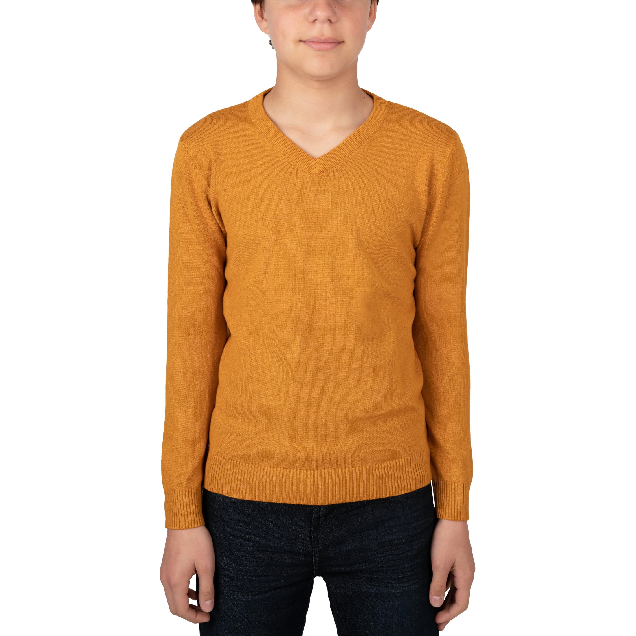 X RAY JEANS Boy s Basic V Neck Sweater Mustard S 6 7 Walmart