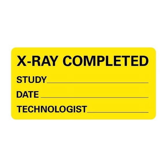 X-RAY COMPLETED STUDY DATE Medical Labels