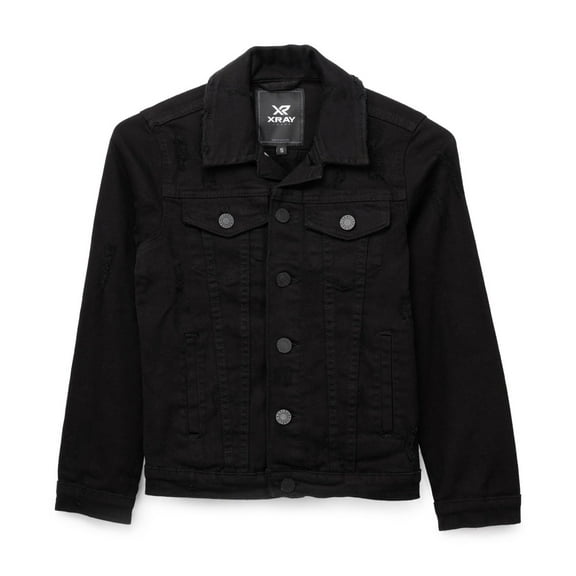X RAY JEANS  Boy's Cotton Denim Jacket, Jet Black, S