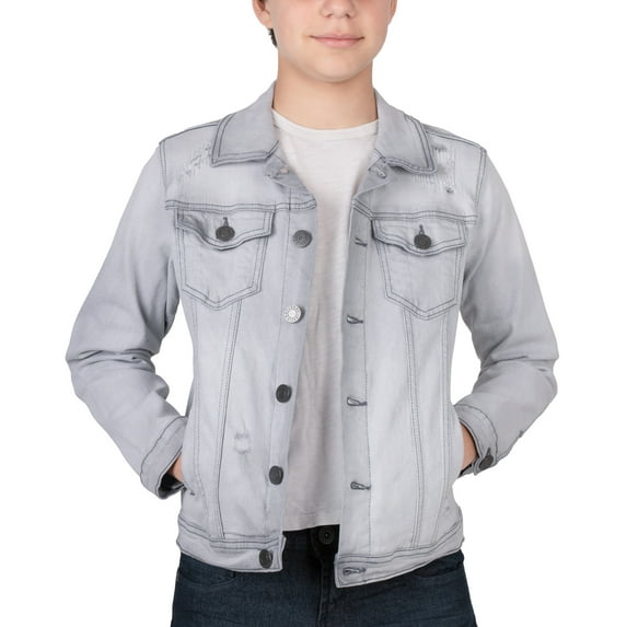 X RAY JEANS Boy's Denim Jacket, Grey, L