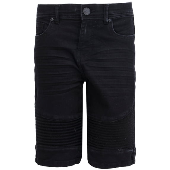 X RAY JEANS Boy's Denim Shorts, Jet Black, 10