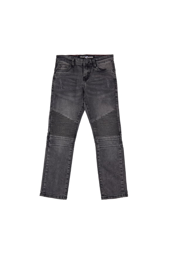 JEANS Boy's Flex Moto Jeans, Black, 18
