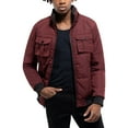 thumbnail image 1 of X RAY Jeans Hooded Puffer Jacket with Patch Chest Pockets, Burgundy, 2XL, 1 of 10