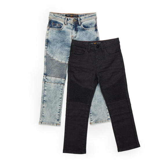X RAY JEANS Little Boy's Stretch Jeans - 2 Pack, Black Wash/Bleach, 4