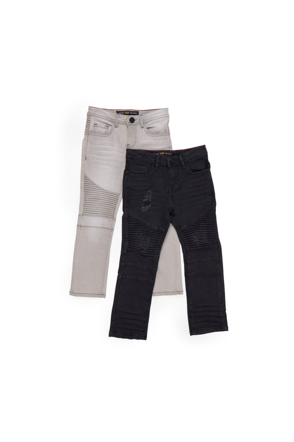 JEANS Little Boy's Stretch Jeans - 2 Pack, Jet Black/Grey, 4