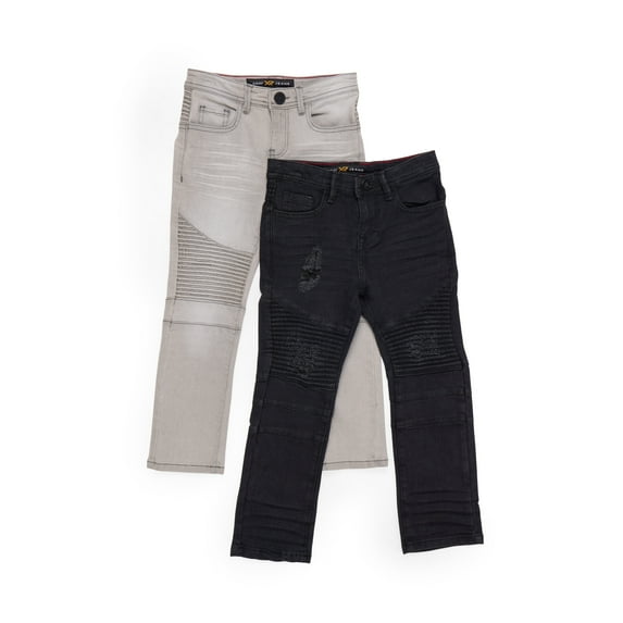 X RAY JEANS Little Boy's Stretch Jeans - 2 Pack, Jet Black/Grey, 7