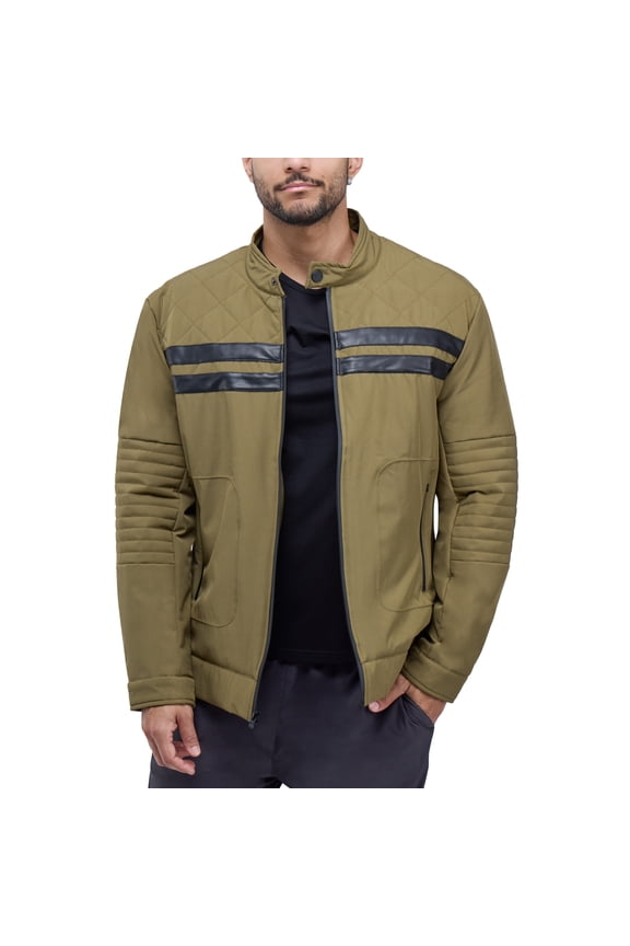 JEANS Men's Quilted Jacket, Olive, M