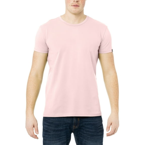 X RAY JEANS Mens Basic Crewneck Short Sleeve T-Shirt, Baby Pink, XL