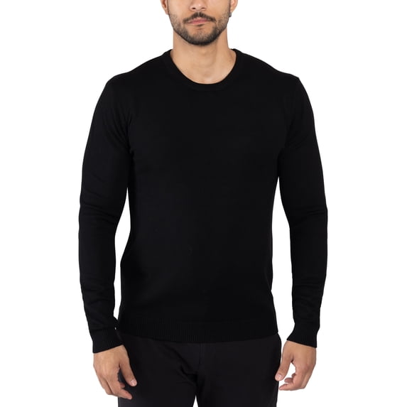 X RAY Mens Crew Neck Sweater Slim Fit Midweight Pullover Sweater for Men for Casual Dressy Wear (Big & Tall Available), Black, 5XL