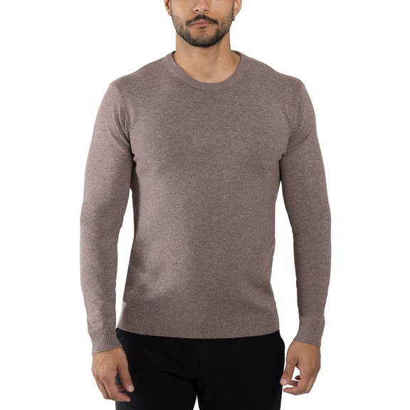 X RAY Mens Crew Neck Sweater Slim Fit Midweight Pullover Sweater for Men for Casual Dressy Wear (Big & Tall Available), Concrete, L