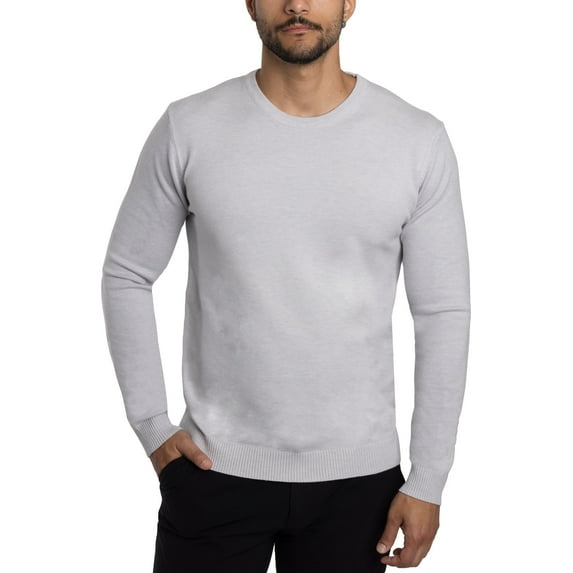 X RAY Mens Crew Neck Sweater Slim Fit Midweight Pullover Sweater for Men for Casual Dressy Wear (Big & Tall Available), Heather Grey, M
