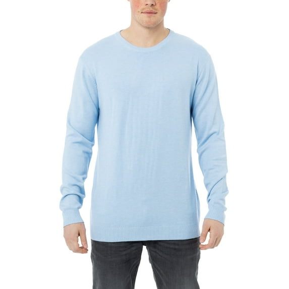 X RAY Mens Crew Neck Sweater Slim Fit Midweight Pullover Sweater for Men for Casual Dressy Wear (Big & Tall Available), Pastel Blue, S