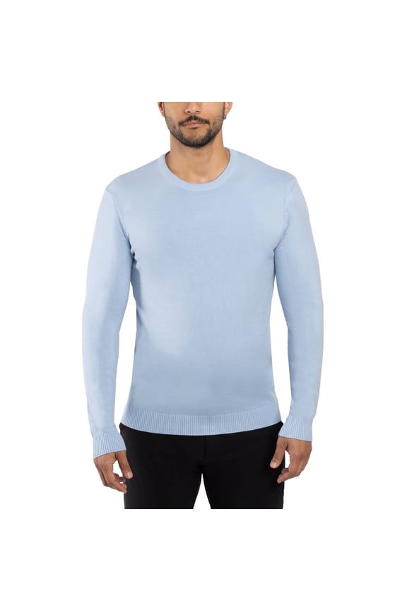 Mens Crew Neck Sweater Slim Fit Midweight Pullover Sweater for Men for Casual Dressy Wear (Big & Tall Available), Powder Blue, L