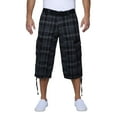 thumbnail image 1 of X RAY JEANS Mens Belted 18" Inseam Below Knee Long Cargo Shorts, Plaid Charcoal, 38, 1 of 6