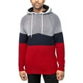 thumbnail image 1 of X RAY JEANS Mens Color Blocked Hooded Sweater, Red, S, 1 of 6