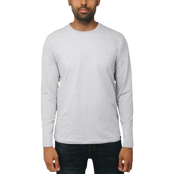 X RAY JEANS Mens Long Sleeve Crewneck T-Shirt, Cloud Grey, 2XL