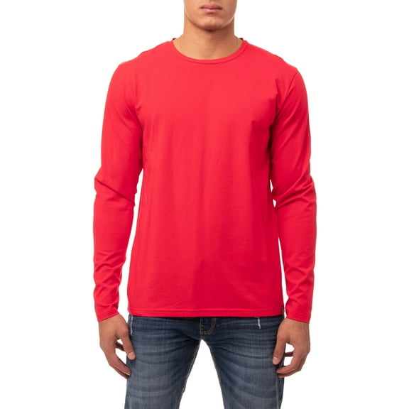 X RAY JEANS Mens Long Sleeve Crewneck T-Shirt, Racer Red, 3XL