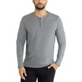 thumbnail image 1 of X RAY JEANS Mens Long Sleeve Henley T-Shirt, Charcoal Heather, 2XL, 1 of 9