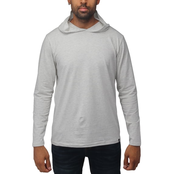 X RAY JEANS Mens Long Sleeve Hooded T-Shirt, Oatmeal, 3XL