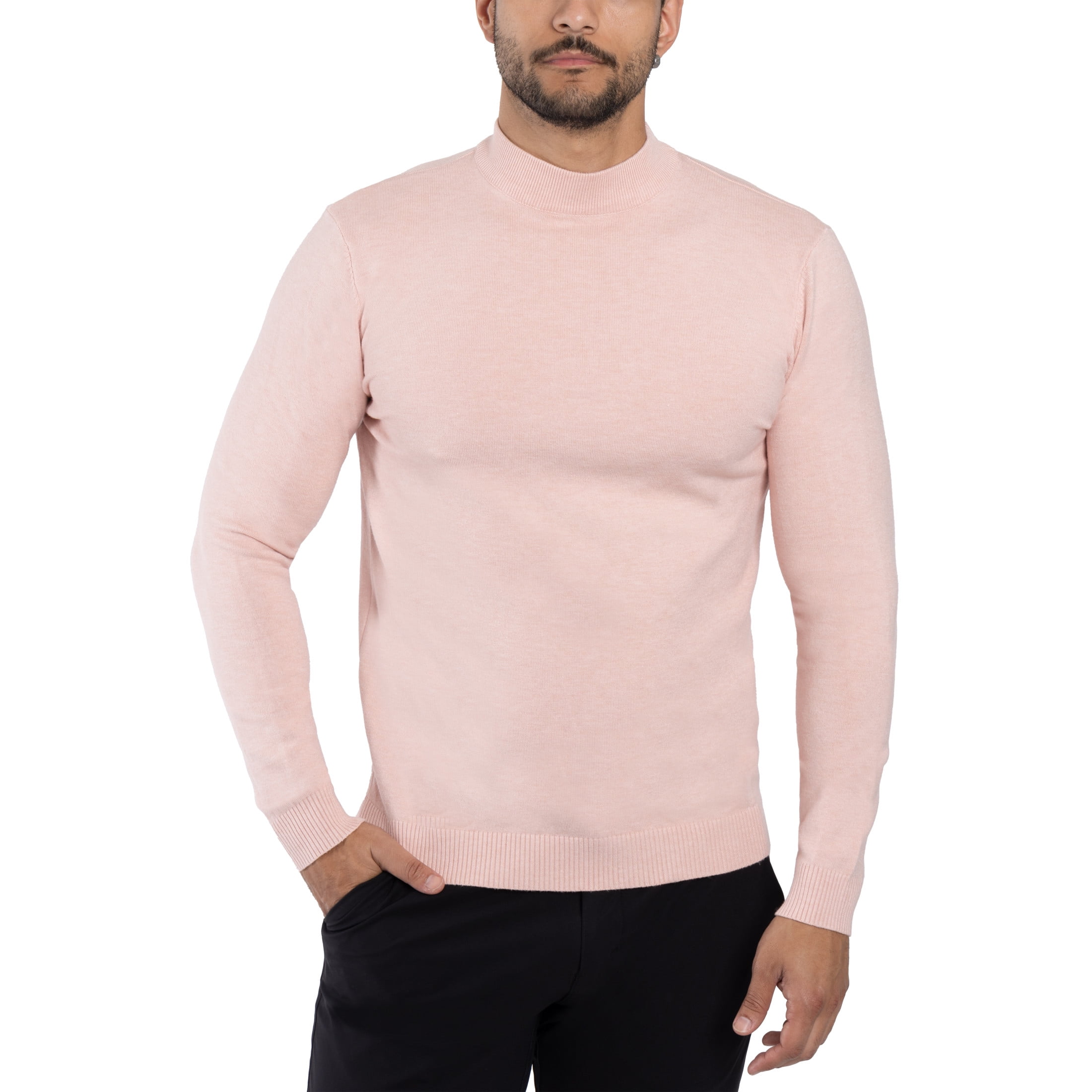 X RAY JEANS Mens Mock Neck Sweater Pullover, Light Pink, L - Walmart ...
