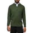 thumbnail image 1 of X RAY JEANS Mens Ribbed Mock Neck Quarter-Zip Sweater, Olive, S, 1 of 10