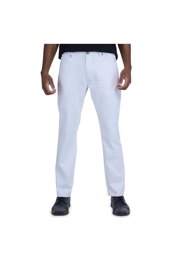 JEANS Mens Slim Fit Stretch Commuter Pants, White, 34X32