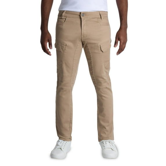 X RAY Men's Stretch Cargo Pants, Casual Flex Hiking Multi-Pocket Tactical Work Slim Fit Cargo Pants for Men, Stone, 38X34