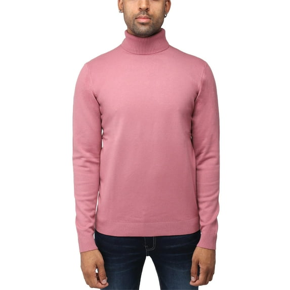 X RAY JEANS Mens Turtleneck Sweater Pullover, Dusty Mauve, XL