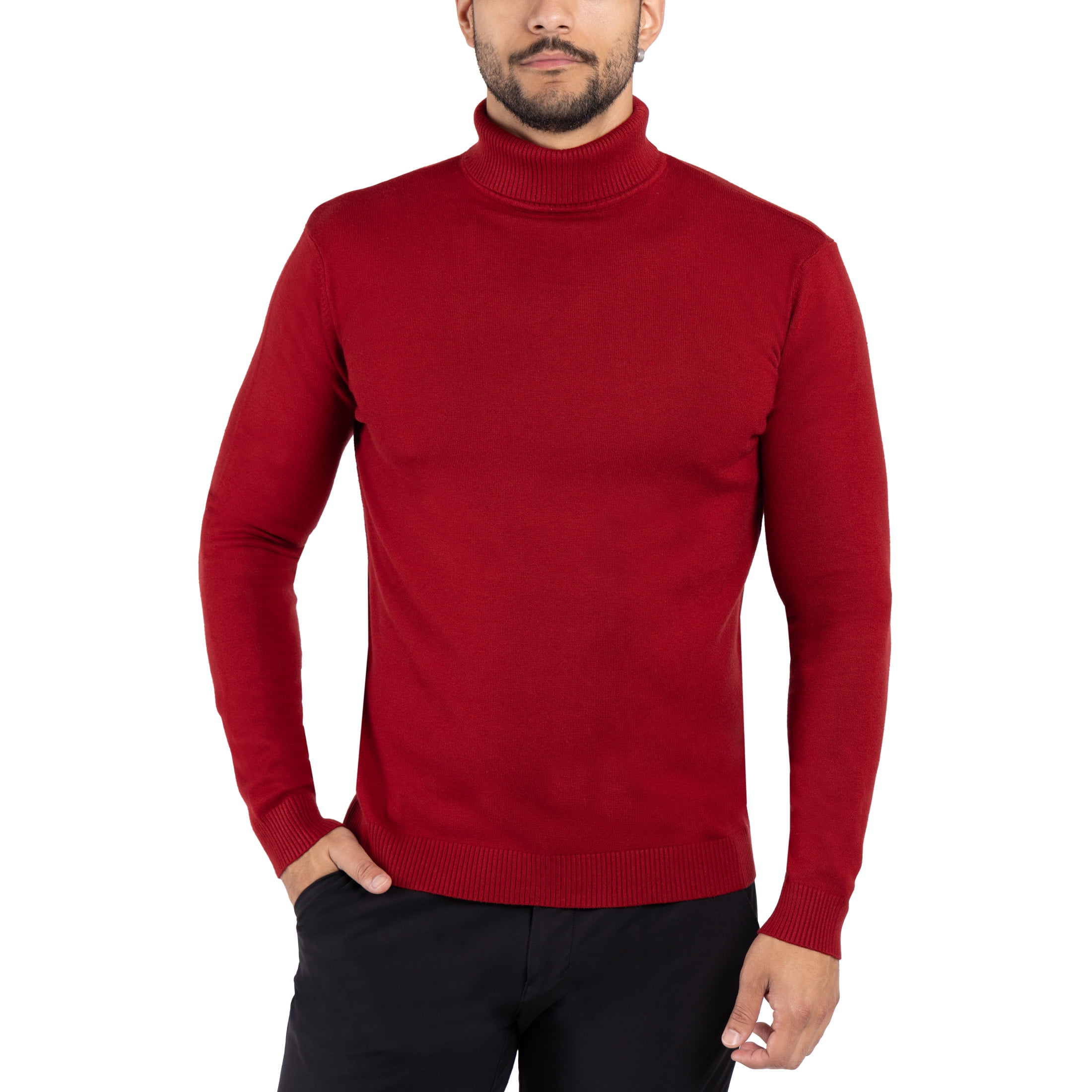 X RAY JEANS Mens Turtleneck Sweater Pullover, Jester Red