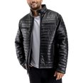 thumbnail image 1 of X RAY Jeans Men's PU Quilted Jacket with Faux Shearling Lining, Black, S, 1 of 10