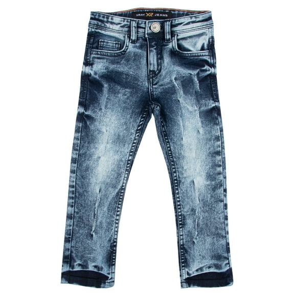 X RAY JEANS Toddler Boy's Distressed Stretch Jeans, Light Wash, 4T
