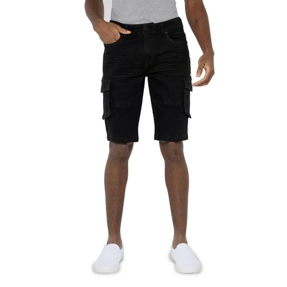 X RAY JEANS Xray Men's Denim Cargo Shorts, Jet Black, 30