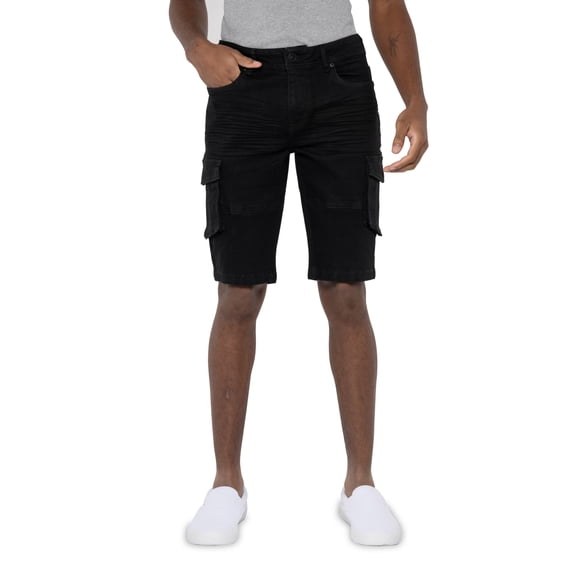 X RAY JEANS Xray Men's Denim Cargo Shorts, Jet Black, 34