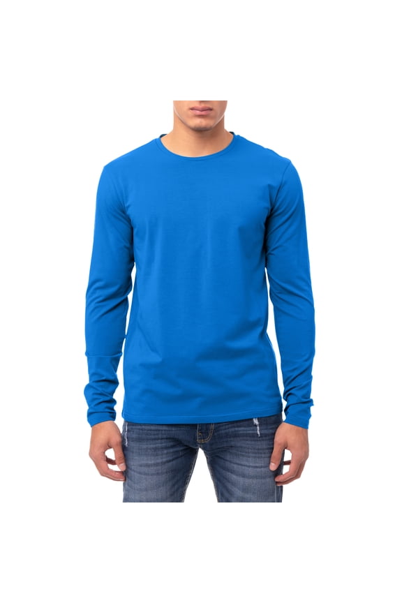 Jeans Men's Long Sleeve Crewneck T-Shirt, Ocean Blue, 3XL