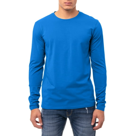 X RAY Jeans Men's Long Sleeve Crewneck T-Shirt, Ocean Blue, S